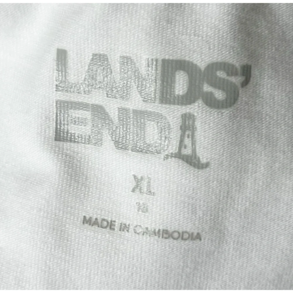 Lands End V-Neck Pintuck Pleated Tank Top White Size XL - Picture 6 of 7
